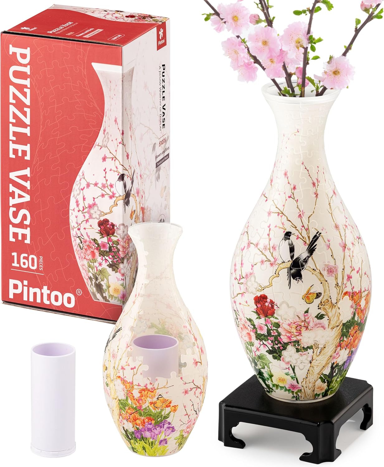 3D Puzzle Vase - Flowers and Birds