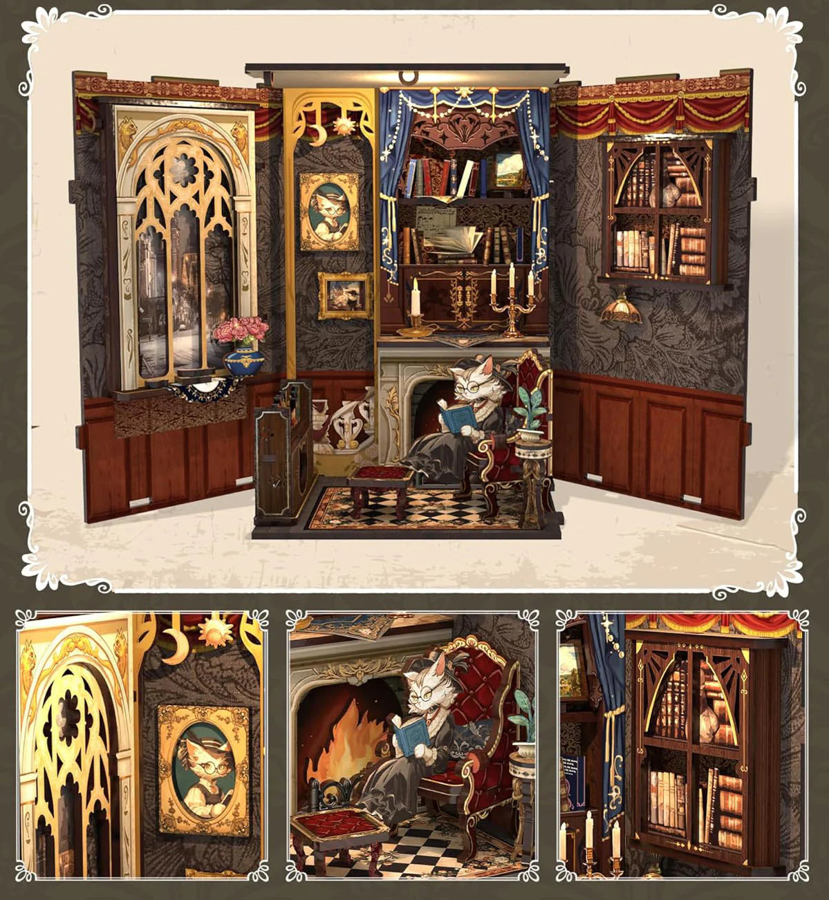 Book Nook - Count Cat's Study (Wood)