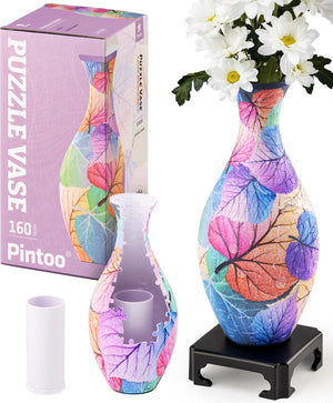 Vase puzzle 3D - Feuilles colorées