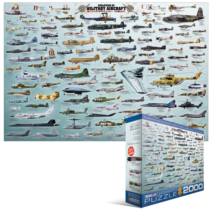 PFG Evolution of Military Aircraft- Ultimate War Planes Collection (2000pcs) (Usage/Used - PUZZLES FOR GOOD)