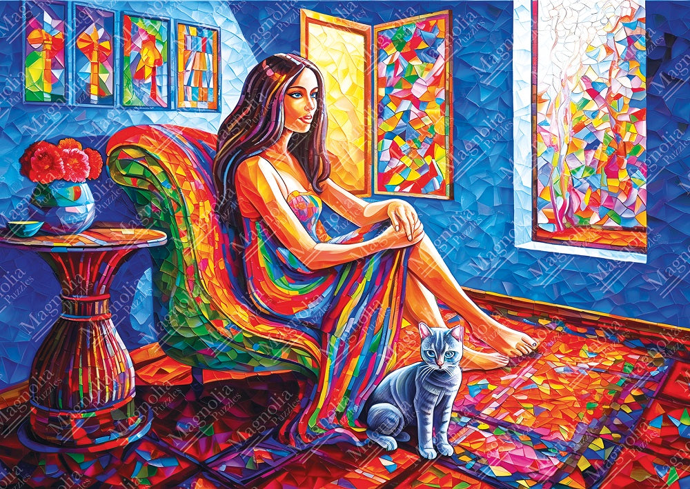 Woman with Cat (1000pcs)