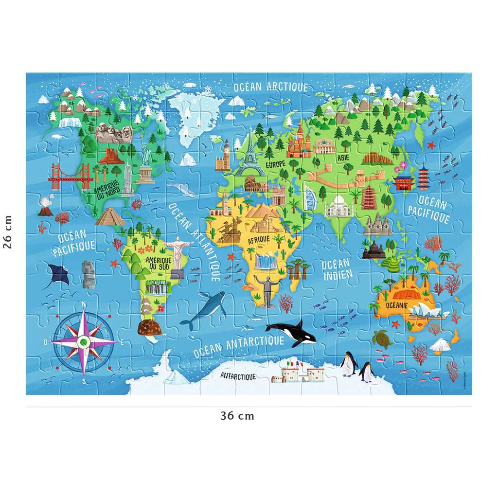 Carte du monde des monuments (100pcs)
