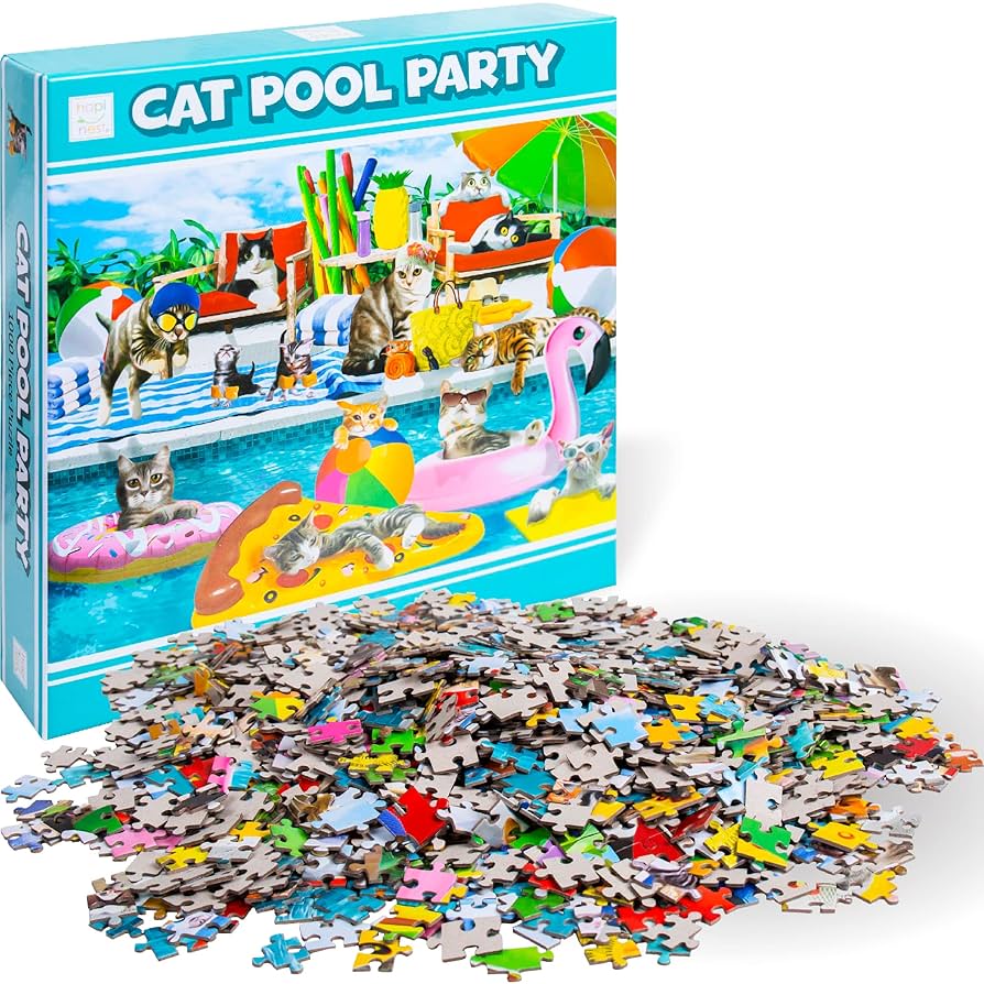 PFG Cat Pool Party (1000 pièces) (Utilisation - PUZZLES FOR GOOD)