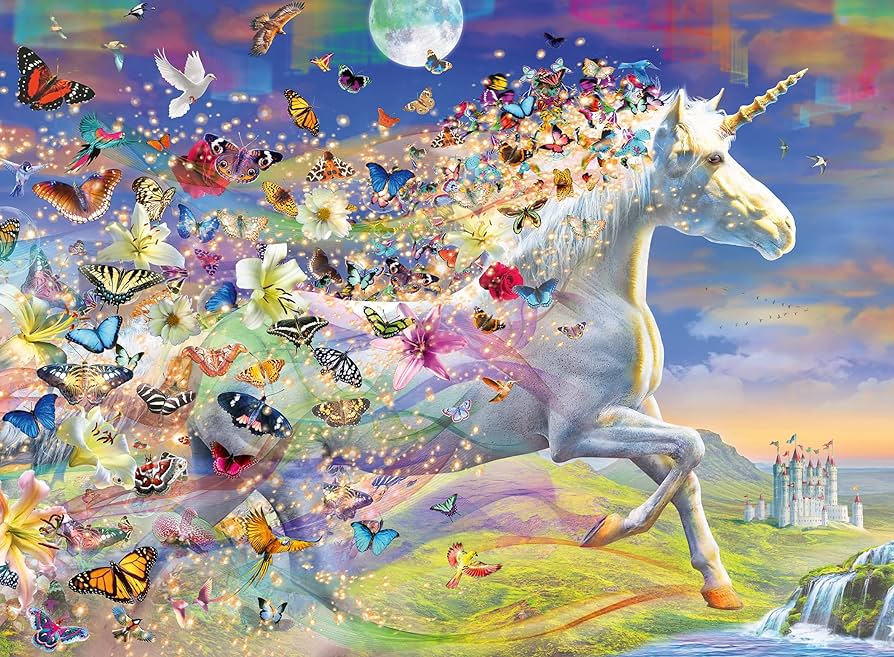 Ravensburger Butterfly Unicorn  (500pcs) (Glitter)