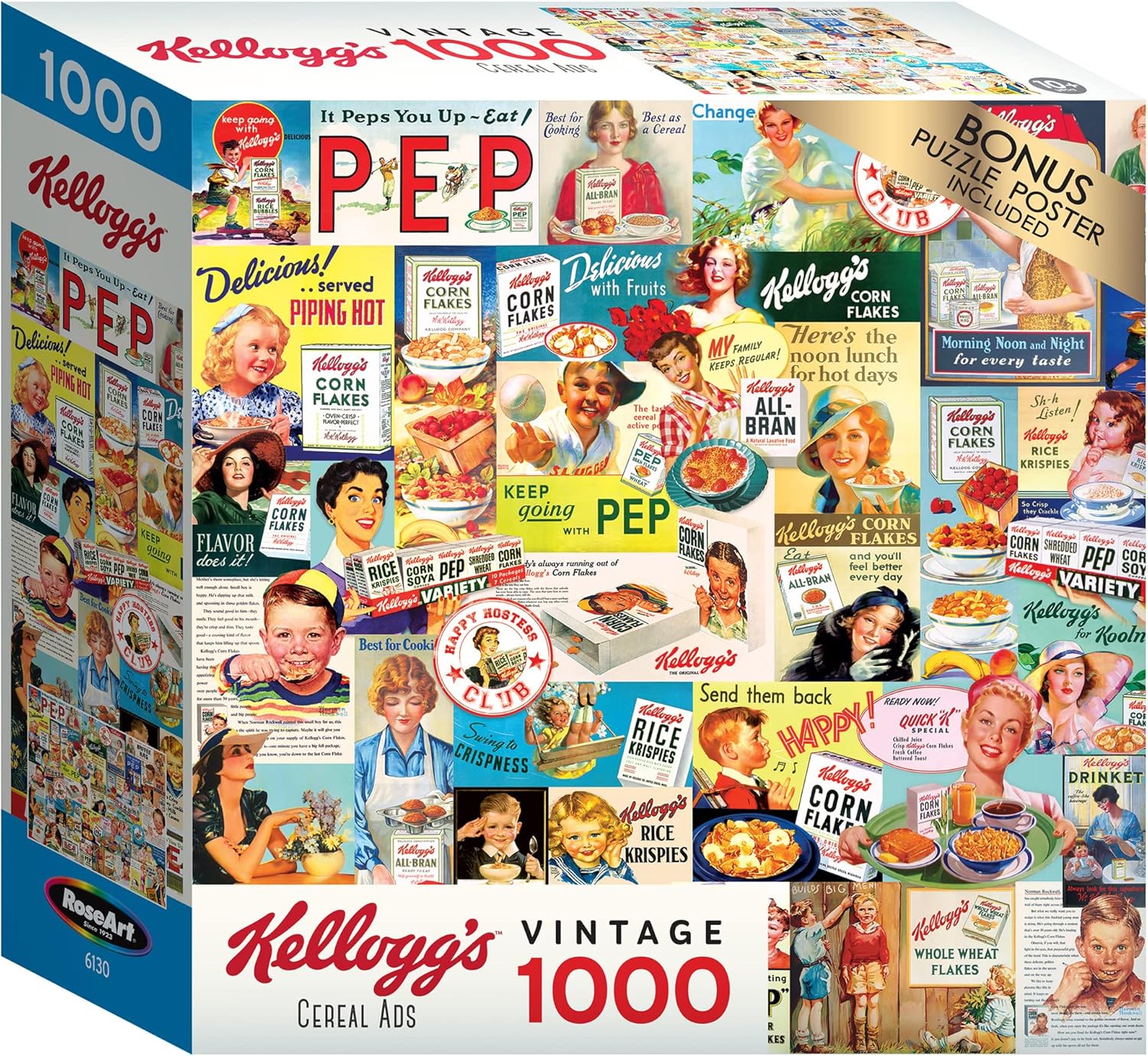 Publicités vintage pour les céréales Kellogg's (1000 exemplaires) 