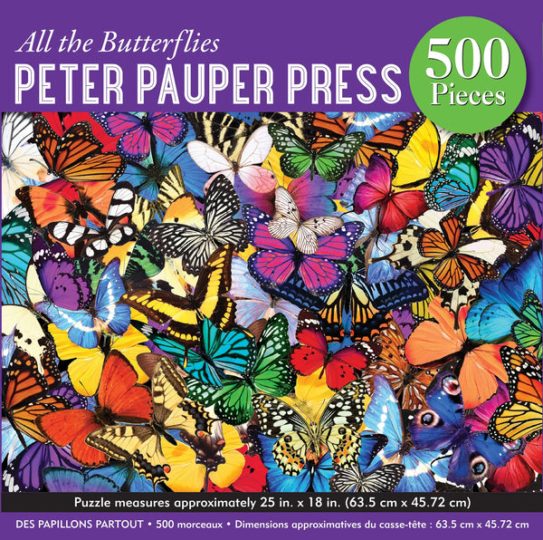 New York Puzzle Company - 1000 Piece Butterflies Jigsaw Puzzle (Papillons Art By Milot) - 26.63x19.25 Inches