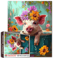 Adorable Pig in Bathtub (1000pcs)