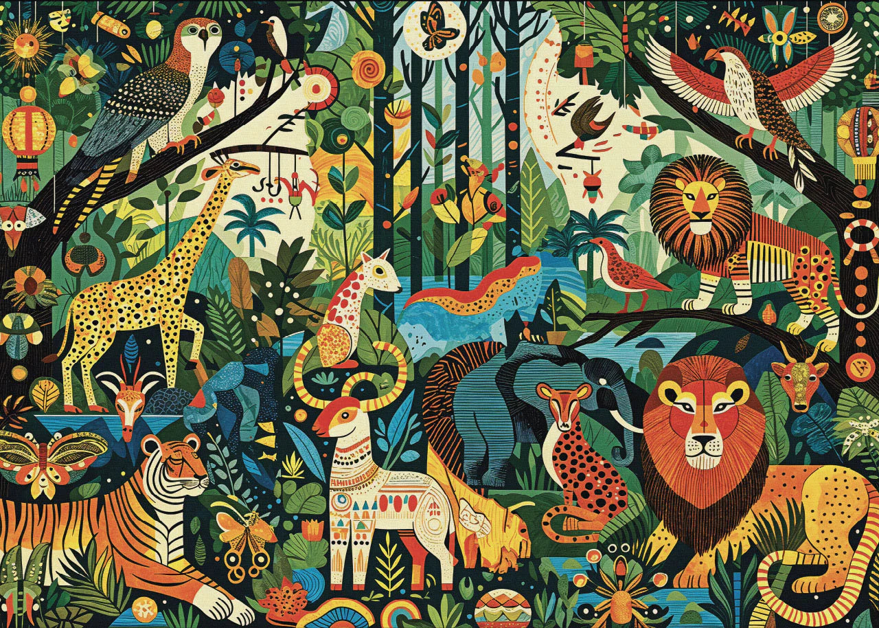 Ambiance jungle lumineuse - Collection NovIA (1000 pièces) 