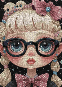 Big-Eyed Girl with Candy Braids (1000pcs)