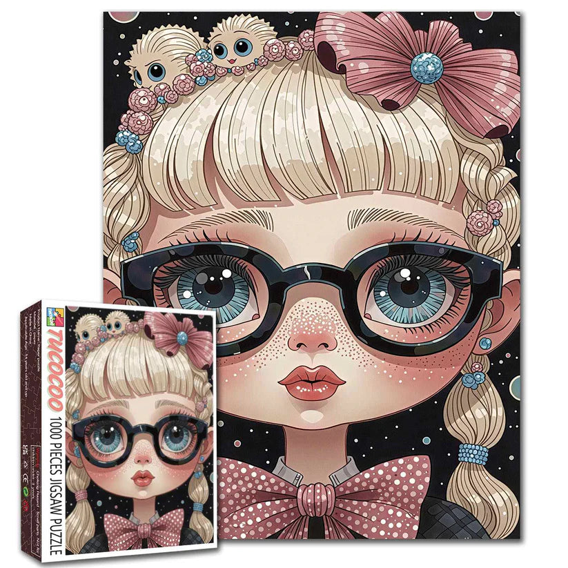 Big-Eyed Girl with Candy Braids (1000pcs)