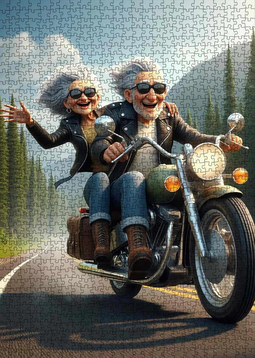 Playful Seniors - Biker Couple Adventure (1000pcs)