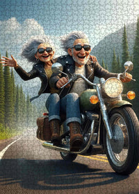 Playful Seniors - Biker Couple Adventure (1000pcs)