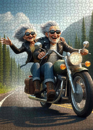 Seniors espiègles - Aventure en couple à moto (1000 pièces)