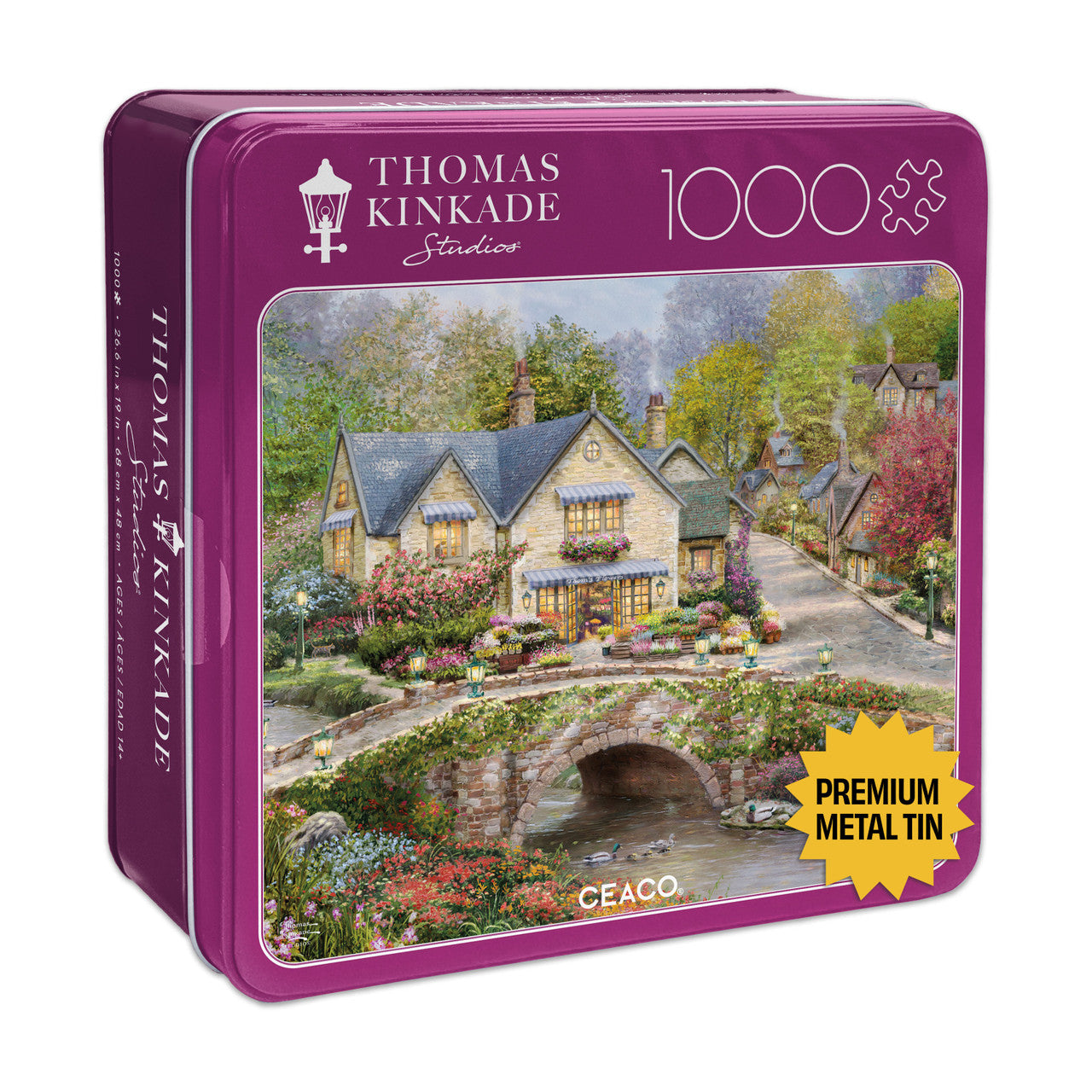 Collector Tin - Summer in Cobblestone Village, Thomas Kinkade (1000pcs)