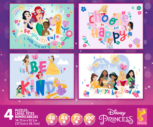 Multipack 4 en 1 Disney Princess (2x48, 72 et 100 pièces)