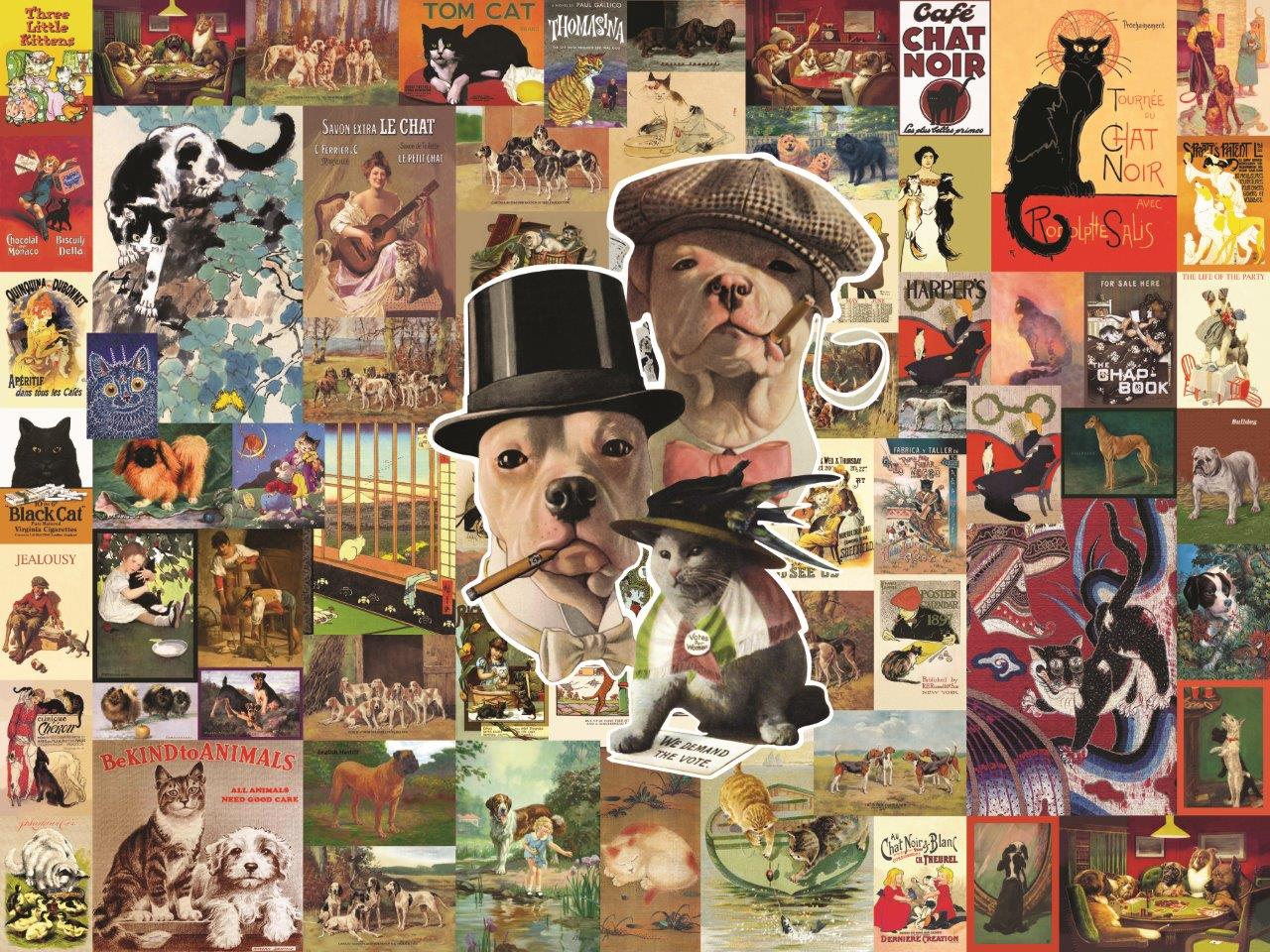Affiches vintage - chiens et chats (550pcs)