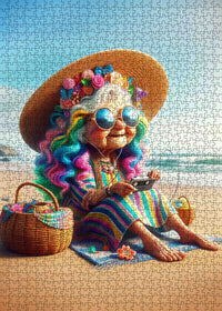 Playful Seniors - Colorful Beach Grandma (1000pcs)