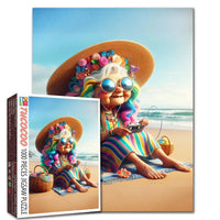 Playful Seniors - Colorful Beach Grandma (1000pcs)