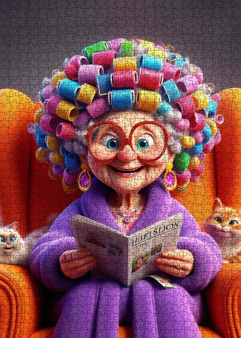 Playful Seniors - Colorful Curlers Grandma (1000pcs)