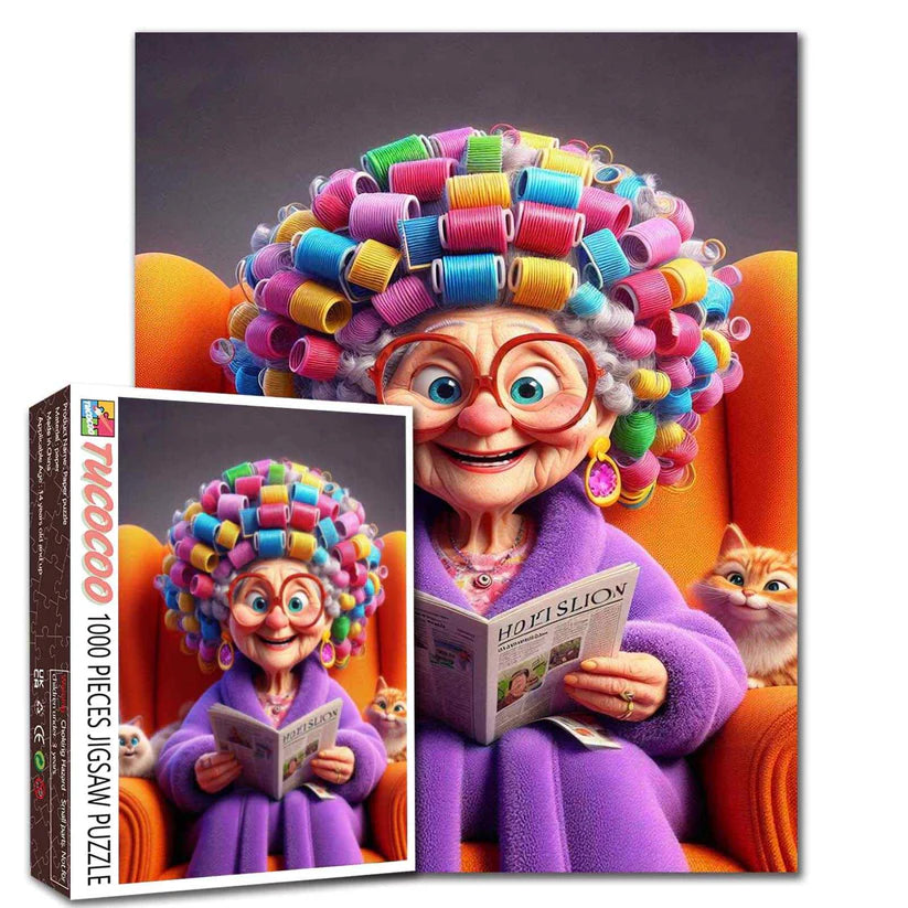 Playful Seniors - Colorful Curlers Grandma (1000pcs)