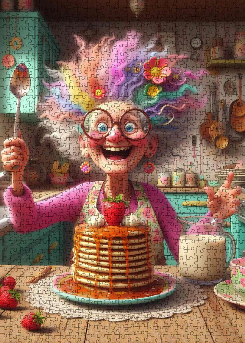 Playful Seniors - Colorful Grandma Pancake Feast (1000pcs)