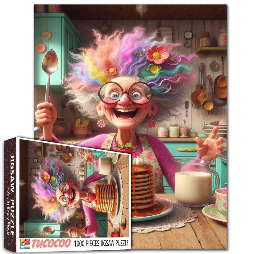 Playful Seniors - Colorful Grandma Pancake Feast (1000pcs)