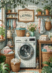 Cozy Green Laundry Room (1000pcs)