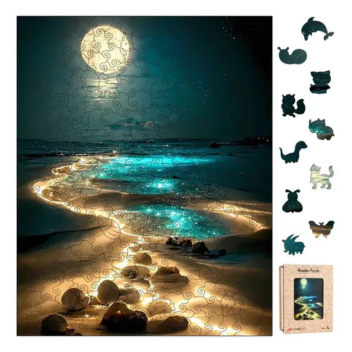 PFG Moonlight Beach (WOOD) (Usage/Used - PUZZLES FOR GOOD)