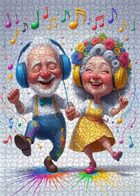 Playful Seniors - Dancing Elderly Couple Music (1000pcs)