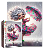 Playful Seniors - Dancing Grandma in Rain (1000pcs)
