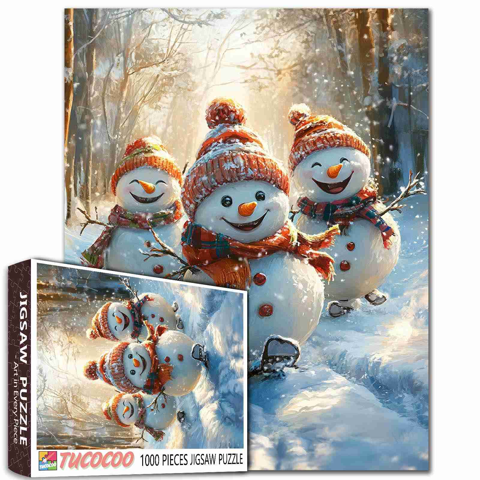 Dancing Snowmen in Winter Forest (1000pcs)