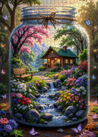 Enchanted Cottage Garden in Glass Jar (1000pcs)