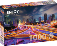 PFG Shanghai Downtown la nuit (1000pcs) (utilisation / utilisée - puzzles pour de bon)