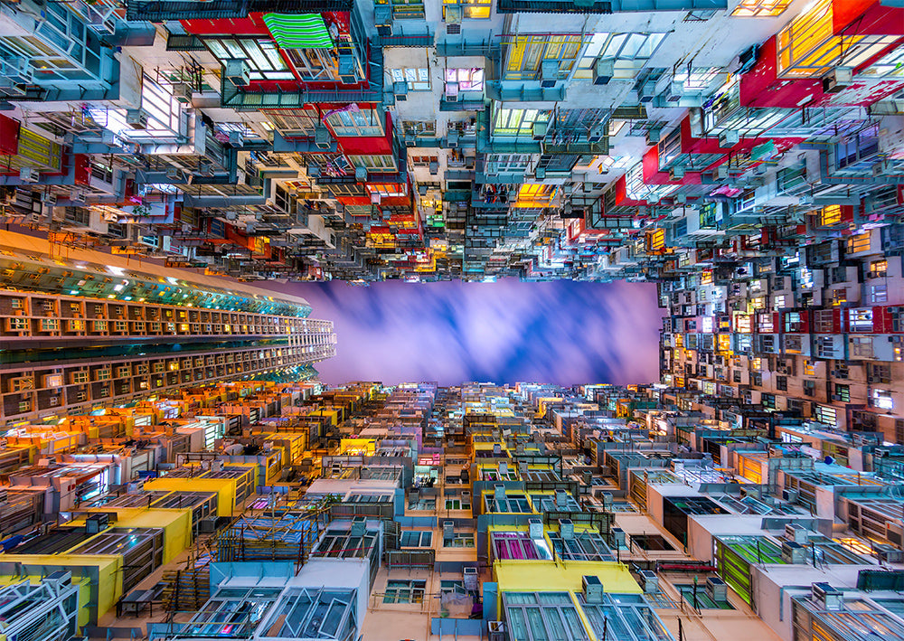 PFG Colorful Apartment Building, Hong Kong (1000pcs) (Usage/Used - PUZZLES FOR GOOD)