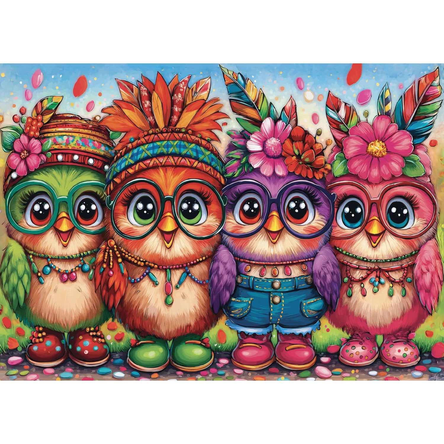 Four Funky Chicks (1000pcs)