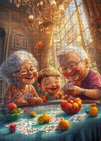 Playful Seniors - Family Card Game Gathering (1000pcs)