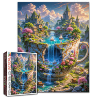 Fantasy Cliffside Village in Teacup (1000pcs)
