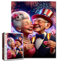 Playful Seniors - Fireworks Toast Senior Couple (1000pcs)