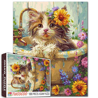Flower Cat in Bath (1000pcs)