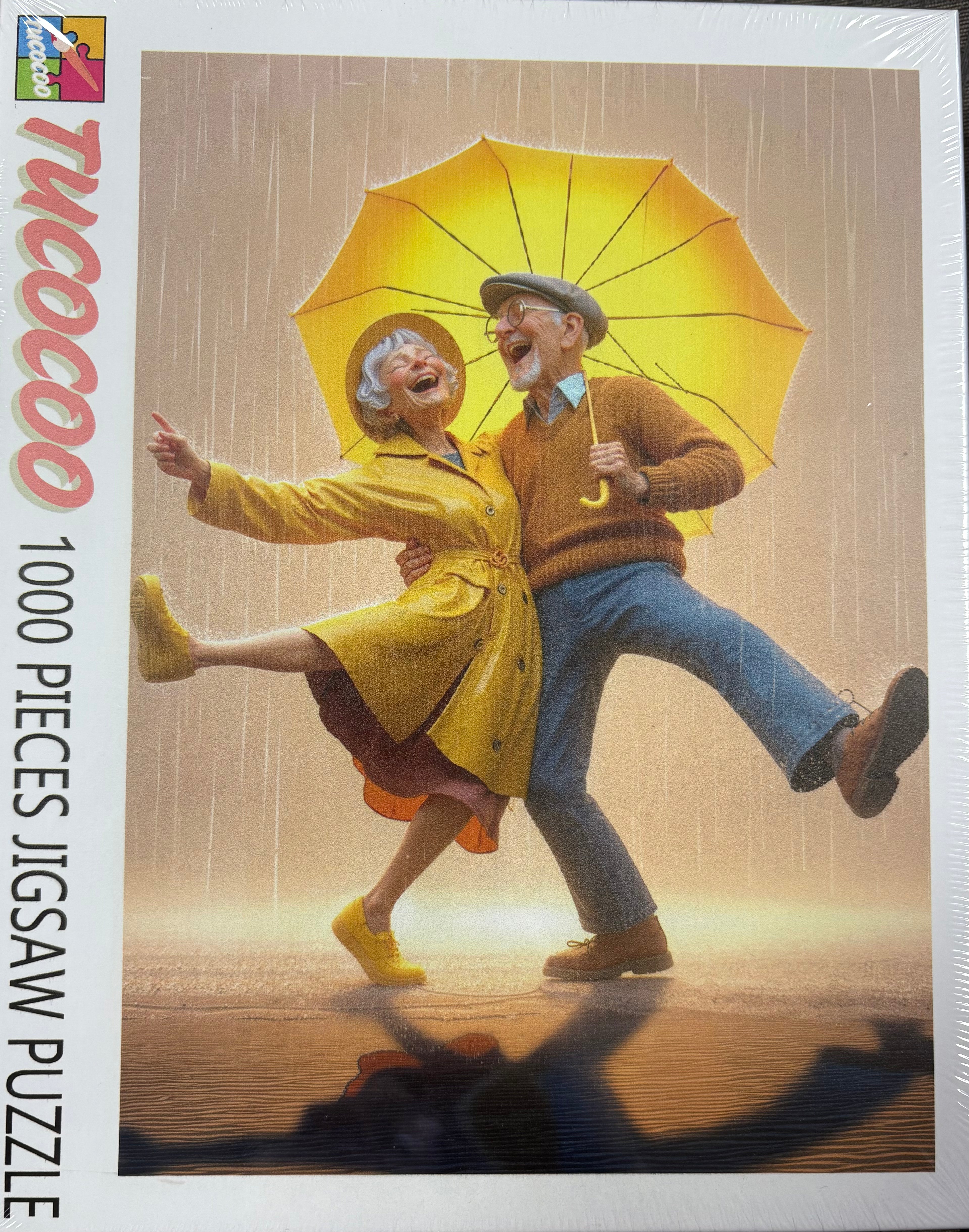 Playful Seniors - Grandma and Grandpa Dancing in the Rain (1000pcs)