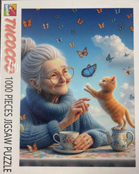 Playful Seniors - Grandma and Ginger Catching Butterflies (1000pcs)