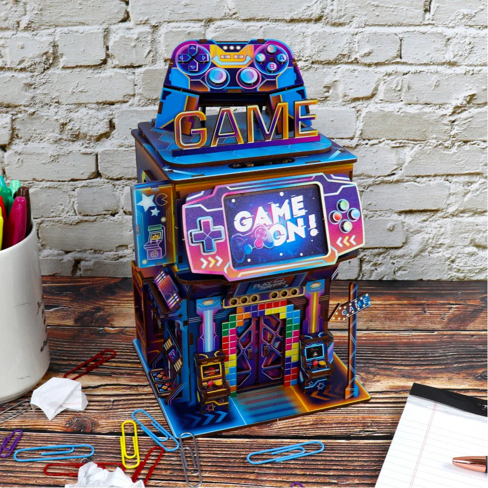 Desk Bin - Cyber City Game (Wood)