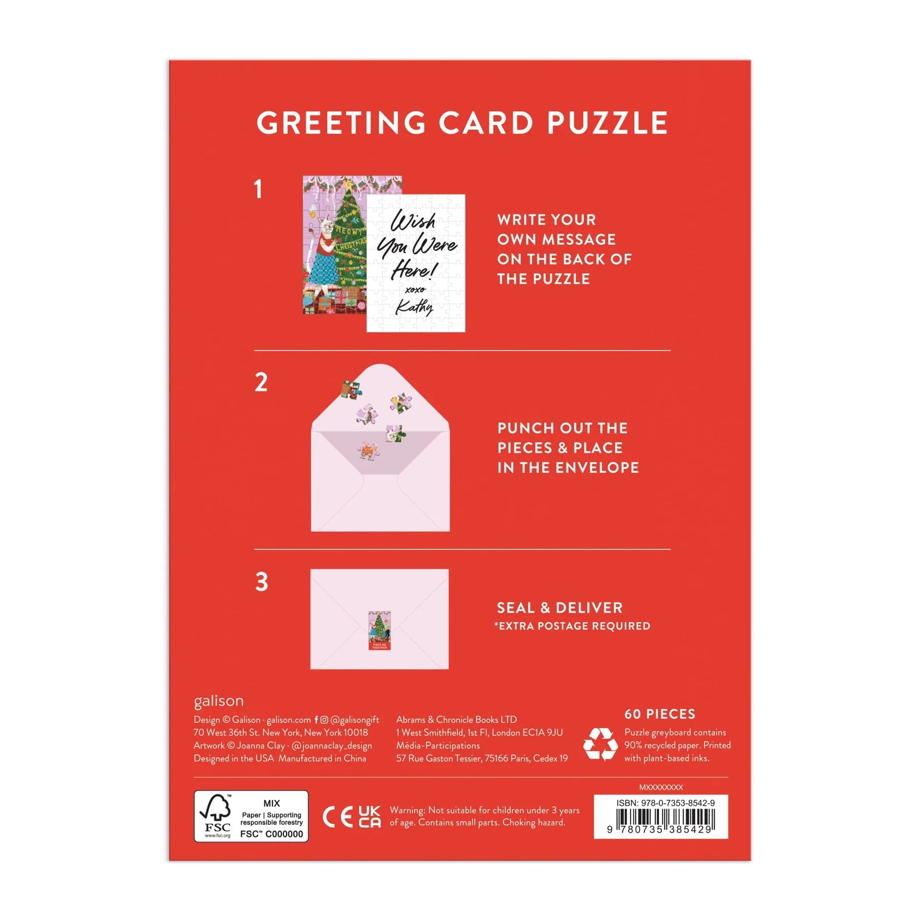 Carte de vœux - Noël Miaou (60 pièces) 