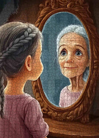 Playful Seniors - Girl Reflecting Future Self (1000pcs)