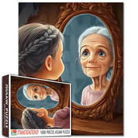 Playful Seniors - Girl Reflecting Future Self (1000pcs)