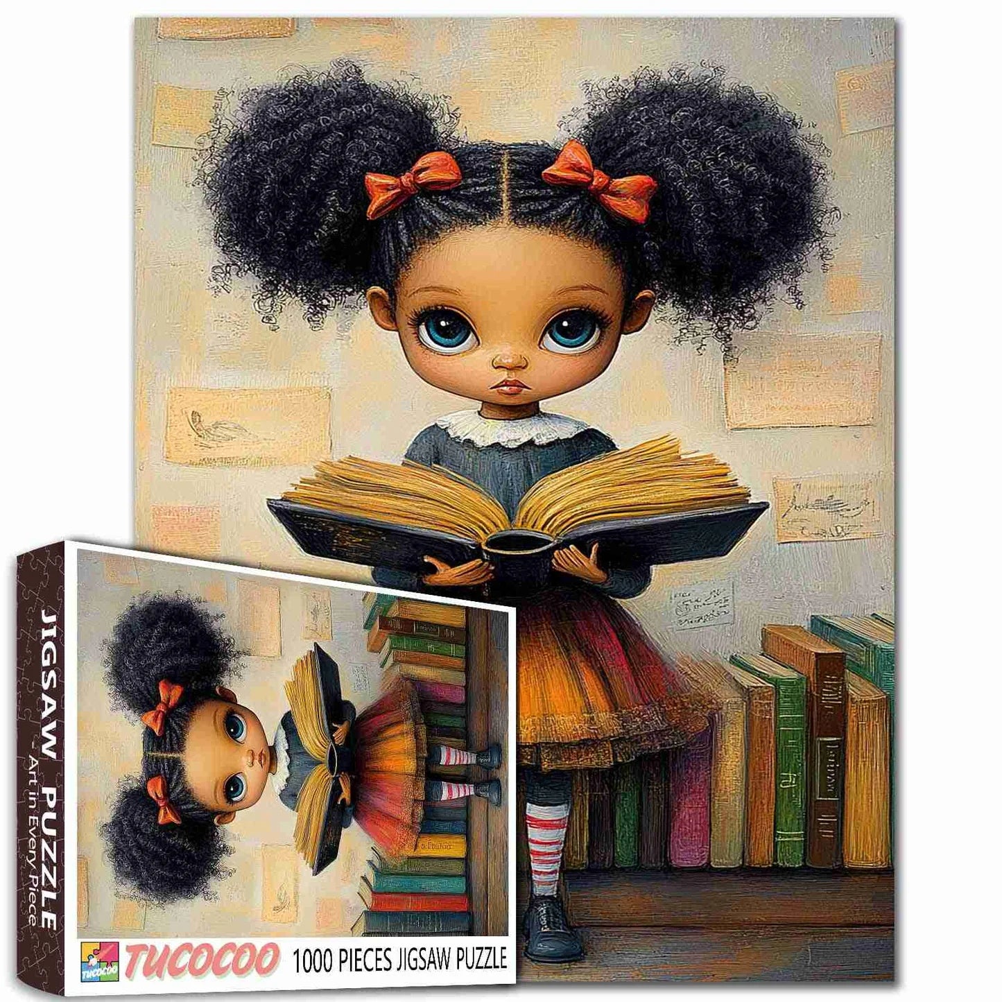 Girl with Book and Colorful Skirt (1000pcs)
