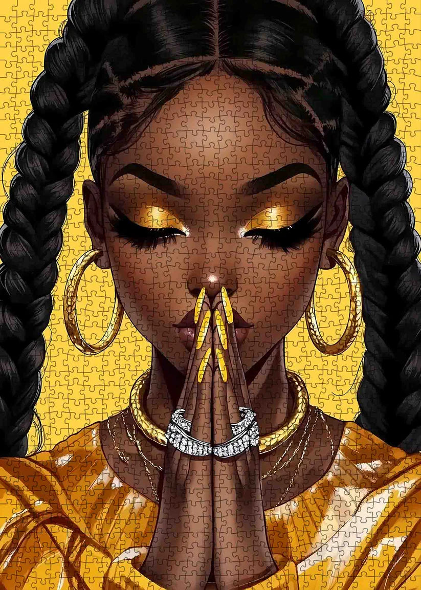 Golden Elegance African-American Beauty (1000pcs)