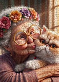 DMG Playful Seniors - Grandma and Cat Hug (1000pcs) (DAMAGED BOX)