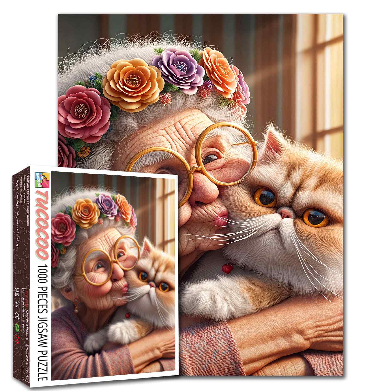DMG Playful Seniors - Grandma and Cat Hug (1000pcs) (DAMAGED BOX)