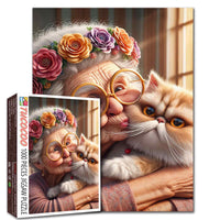 DMG Playful Seniors - Grandma and Cat Hug (1000pcs) (DAMAGED BOX)